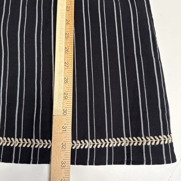 THML Small Dress Embroidered Stripe Shift Flutter Sleeve Tassel Boho Floral - Picture 6 of 9